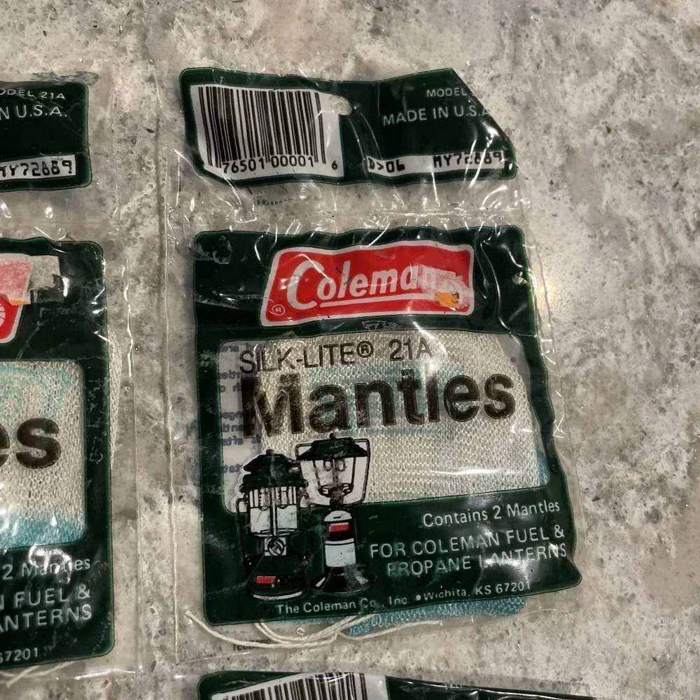 Vintage NOS Coleman Silk-Lite Mantles 21A - 4 Packages / 8 Mantles Total